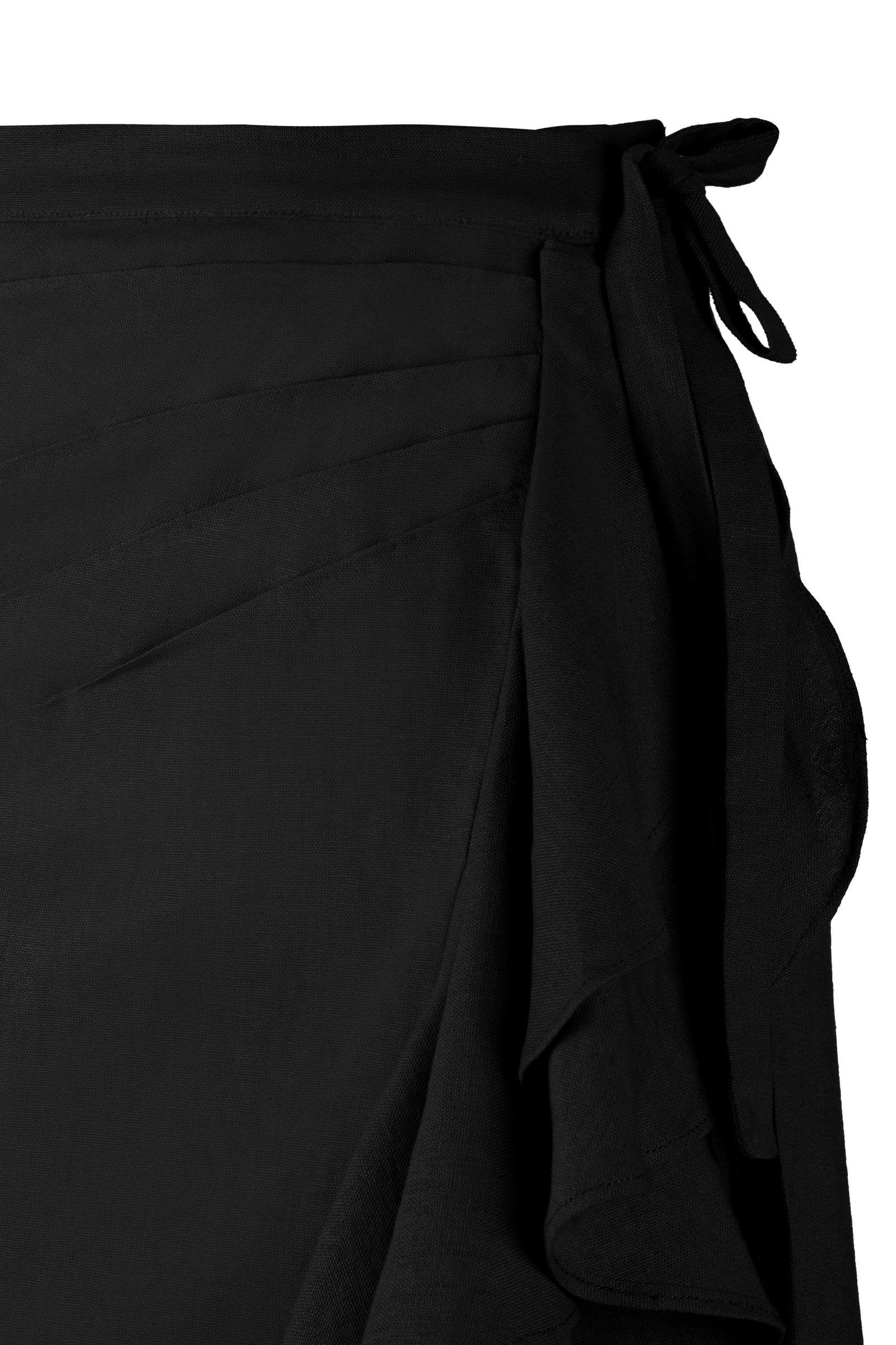 ◇LENINA◇ STELLY ruffled wrap skirt_black Golestan Ruffle Skirt - Black | Rosewater House