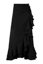 Golestan Ruffle Skirt - Black Bottoms - Skirts Rosewater House