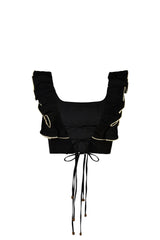 Malika Bustier Top - Black Tops - Cropped & Casual Rosewater House 