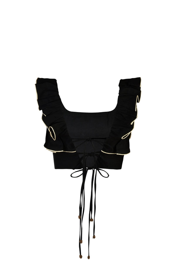 Malika Bustier Top - Black Tops - Cropped & Casual Rosewater House 