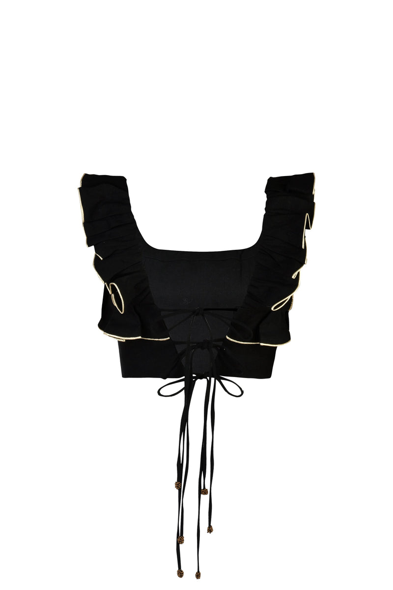 Malika Bustier Top - Black Tops - Cropped & Casual Rosewater House 