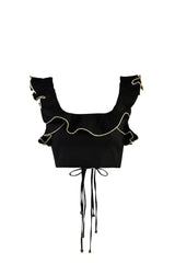Malika Bustier Top - Black Tops - Cropped & Casual Rosewater House 