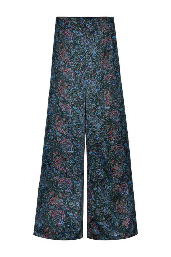 Raha Pants - Printed Silk Black (sample) Rosewater House 