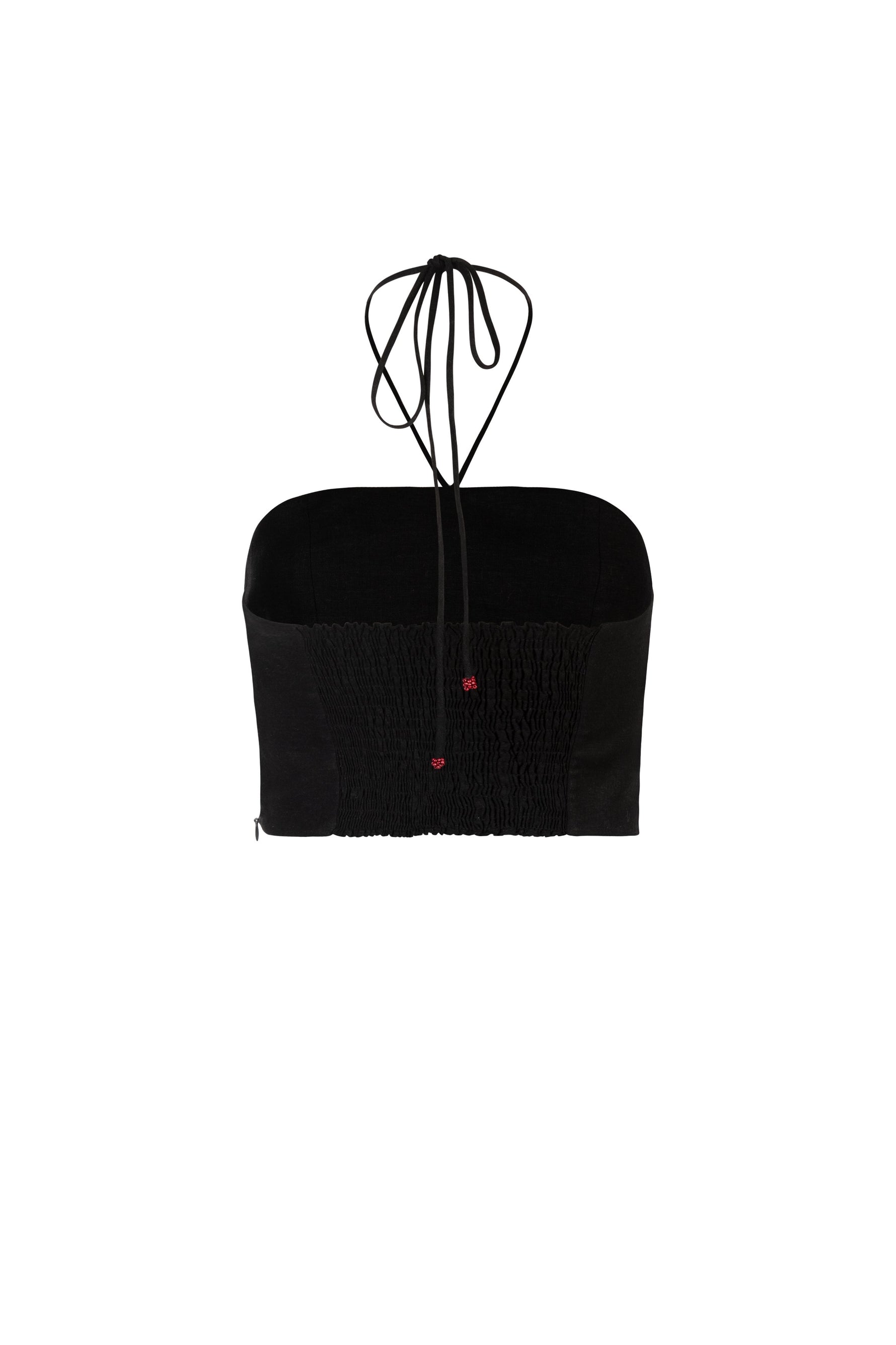 Golsa Top - Golestan embroidery Red & Black Tops - Bustier & Embroidered Rosewater House