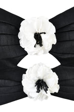 Rosa Silk Tafetta Cut Out Top - Black & White Rosewater House