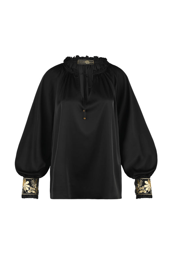 Chiara Blouse - Black Rosewater House 