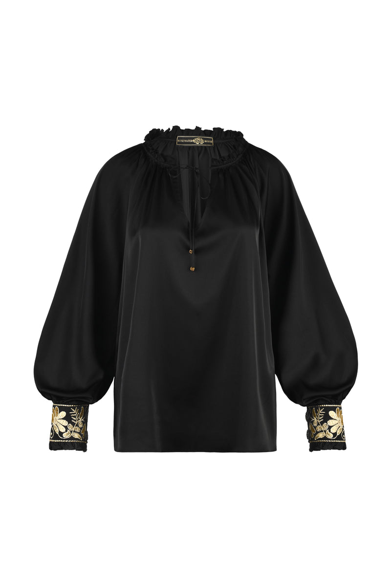 Chiara Blouse - Black Rosewater House 