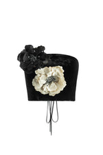 Rosa Strapless Bustier Top - Persica Floral Embelishment Tops - Bustier & Embroidered Rosewater House 
