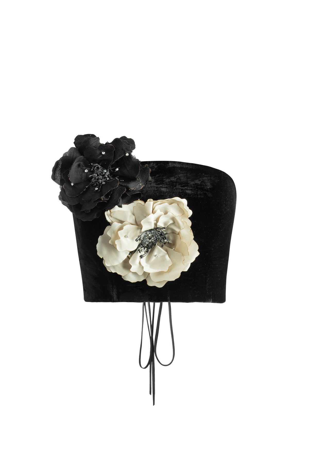 Rosa Strapless Bustier Top - Persica Floral Embelishment Tops - Bustier & Embroidered Rosewater House 