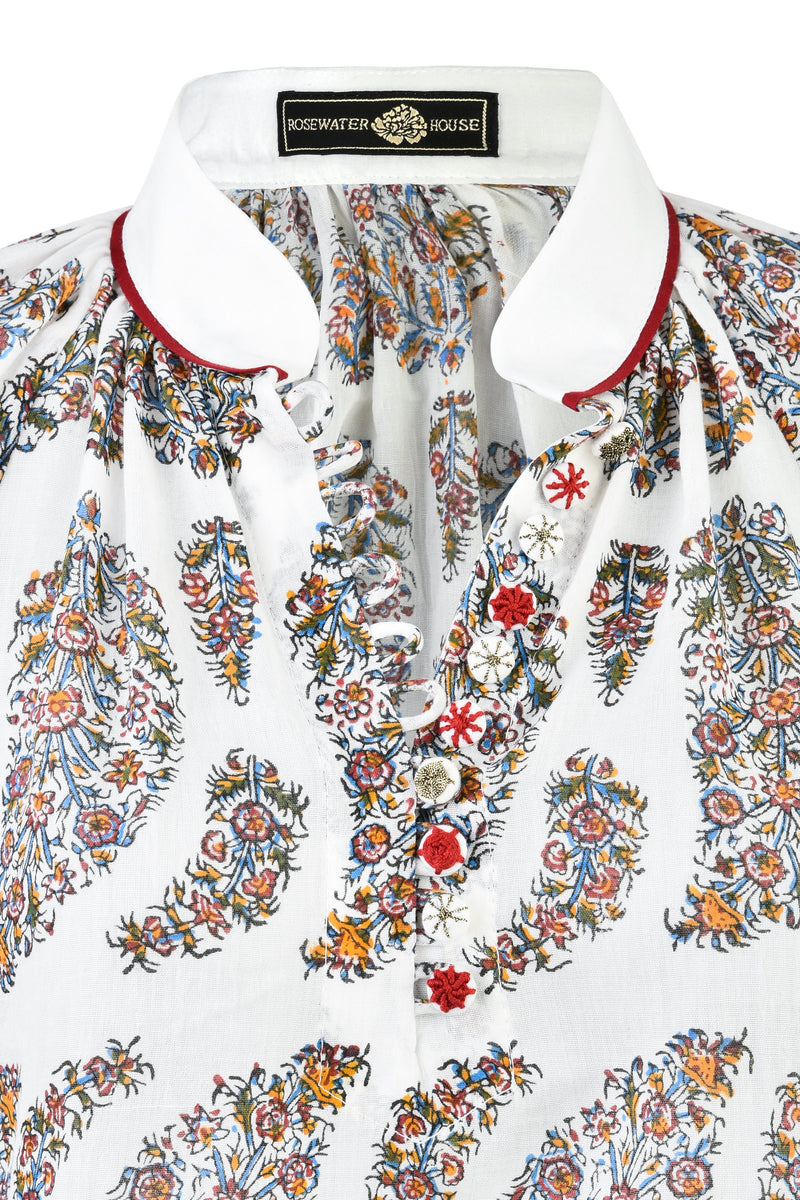 Golab Blouse - Paisley & Red Tops - Blouse Rosewater House 