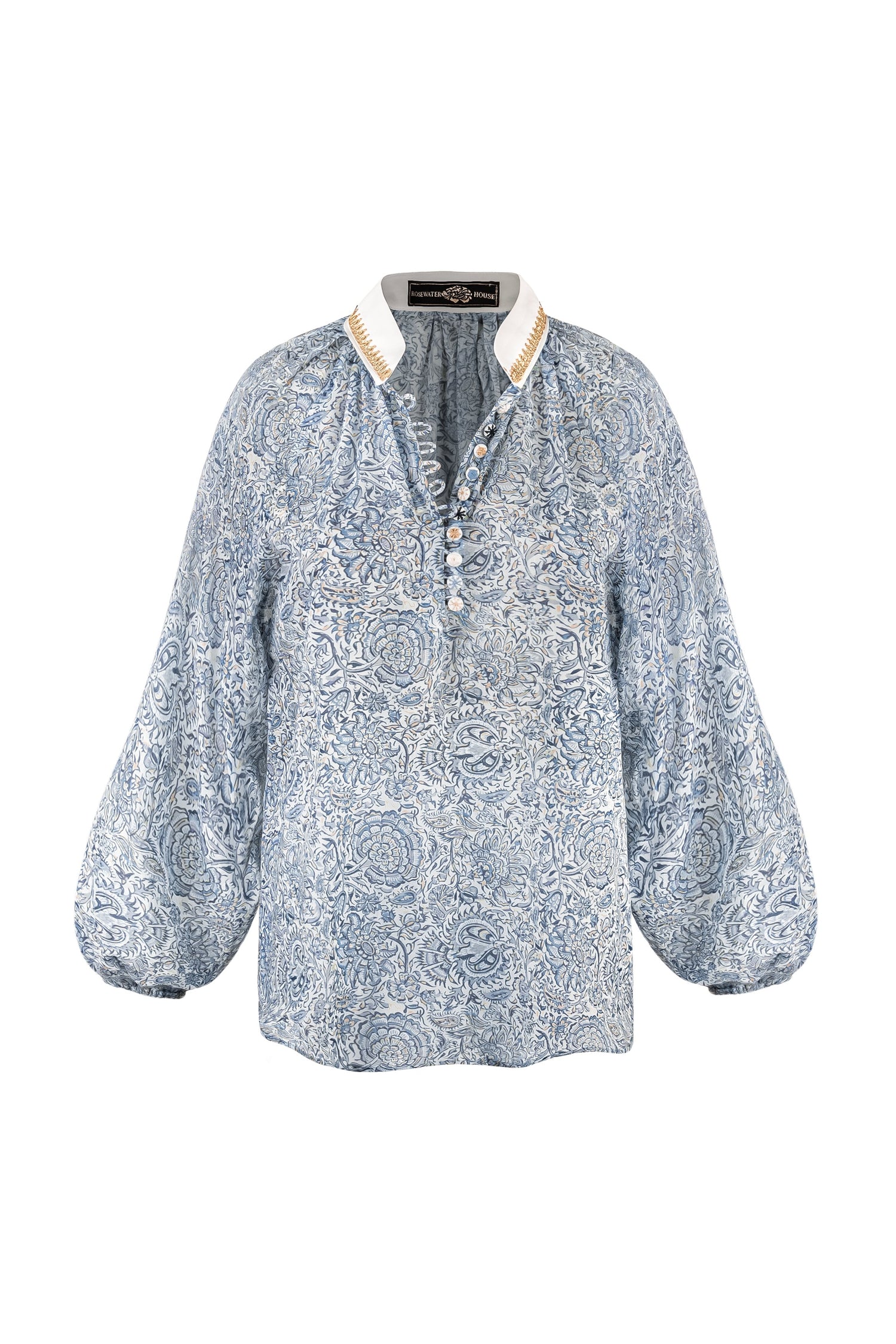 Golab Blouse - Blue Iris Tops - Blouse Rosewater House 