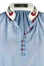 Ania Blouse - Blue Tops - Blouse Rosewater House