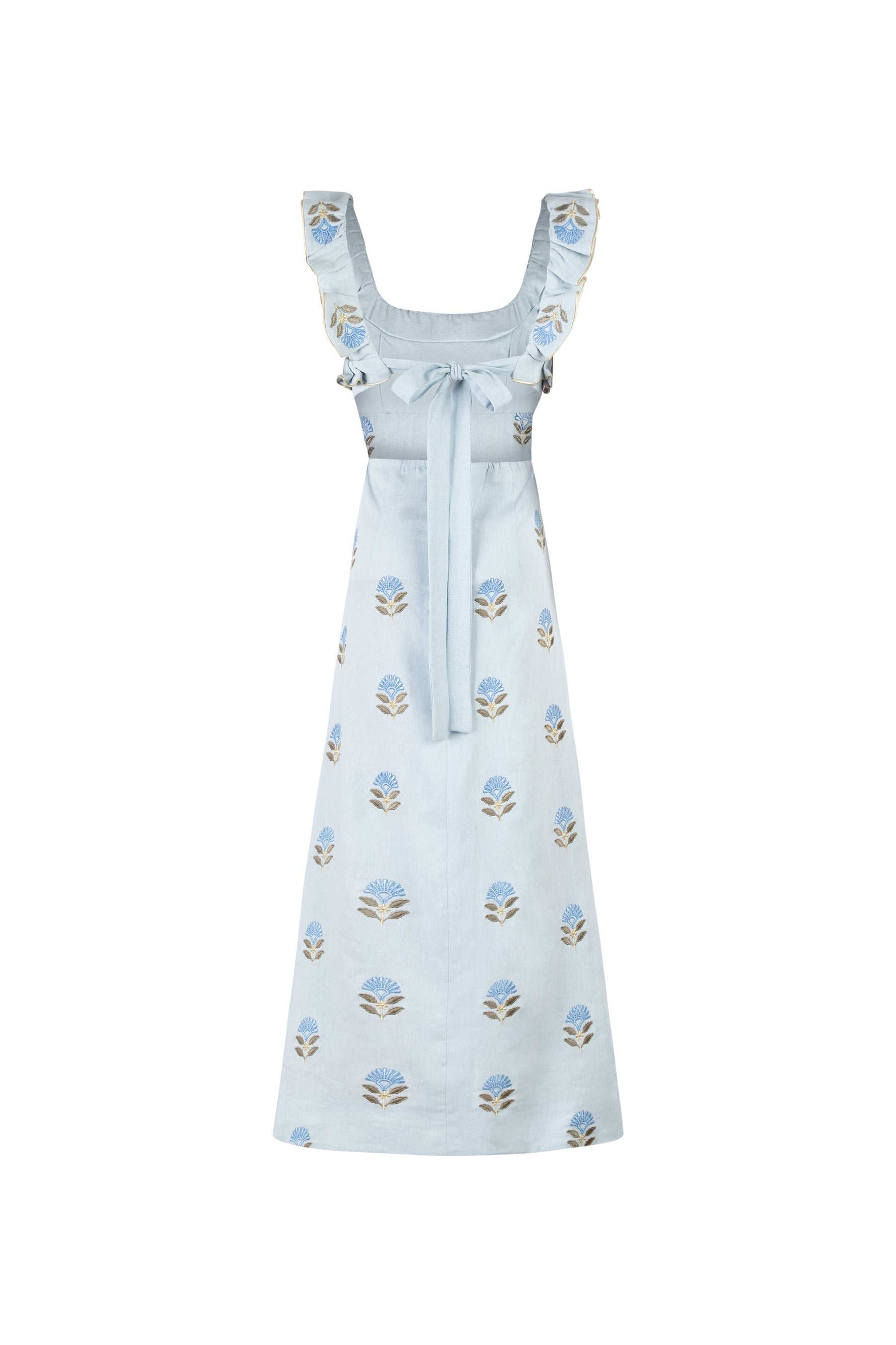 Malika Dress - Lotus Embroidery Dresses - Midi Rosewater House 