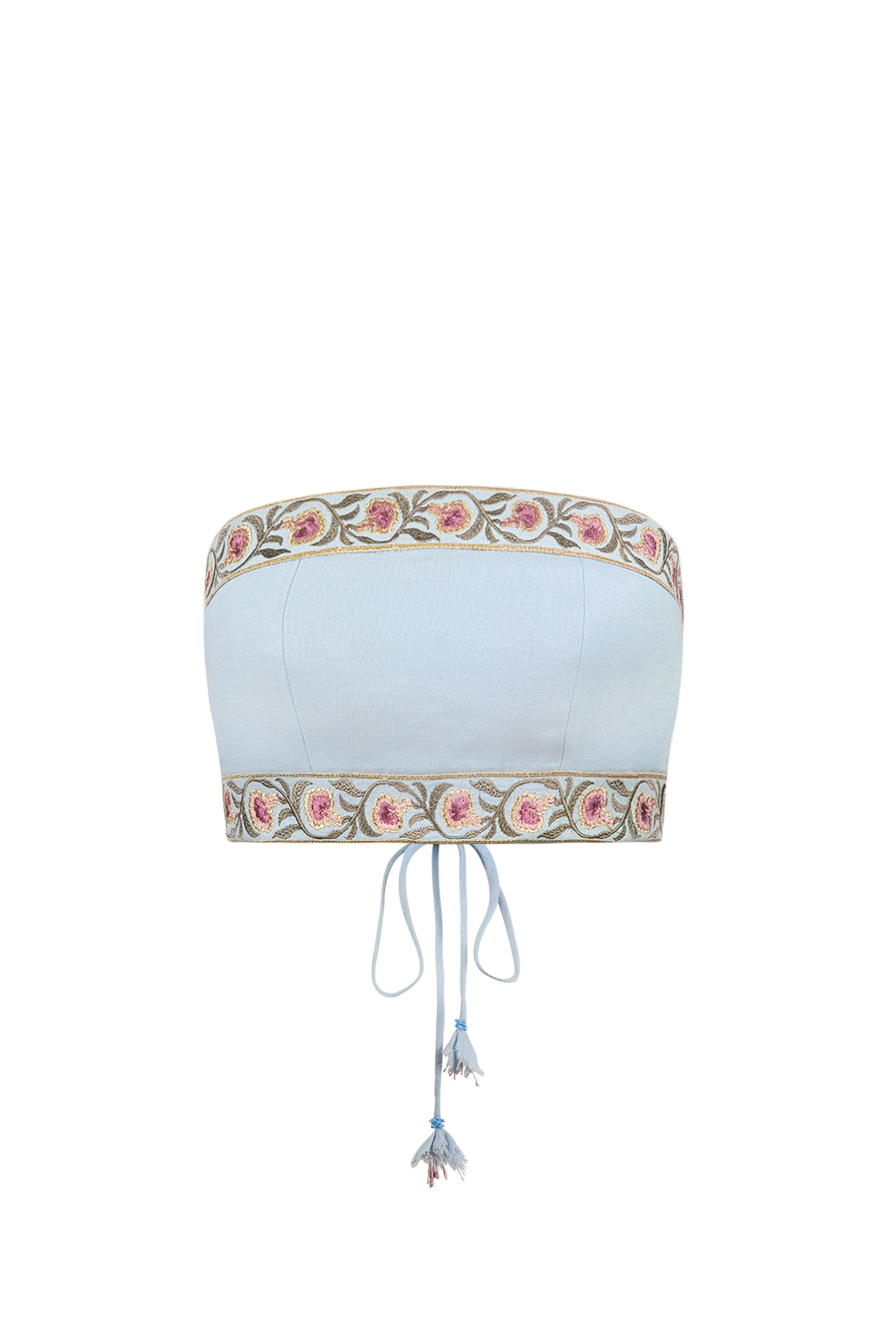 Carnation Crop Top - Carnation Embroidery Tops - Bustier & Embroidered Rosewater House - Wholesale SS25 