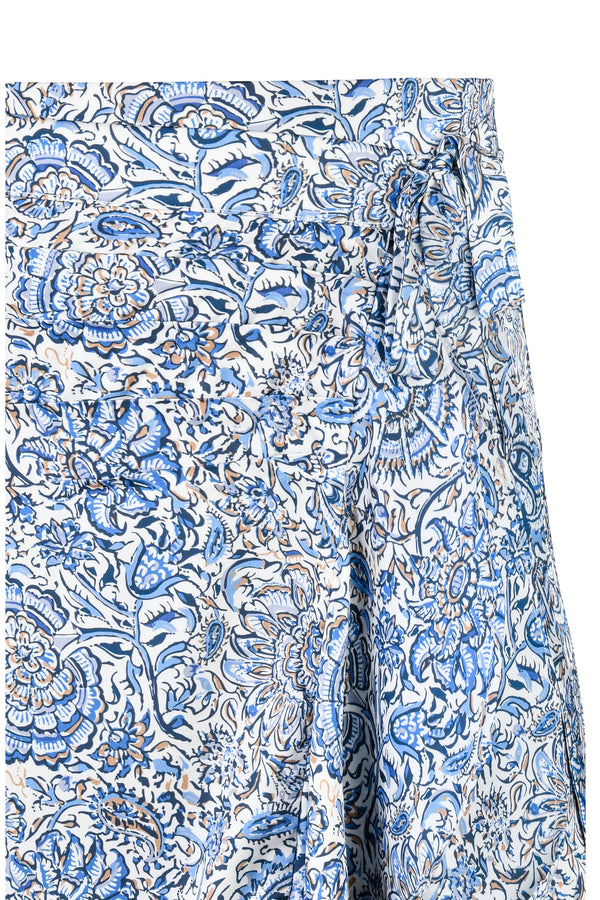 Golestan skirt - Printed Silk Blue Rosewater House 