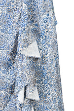 Golestan skirt - Printed Silk Blue Rosewater House
