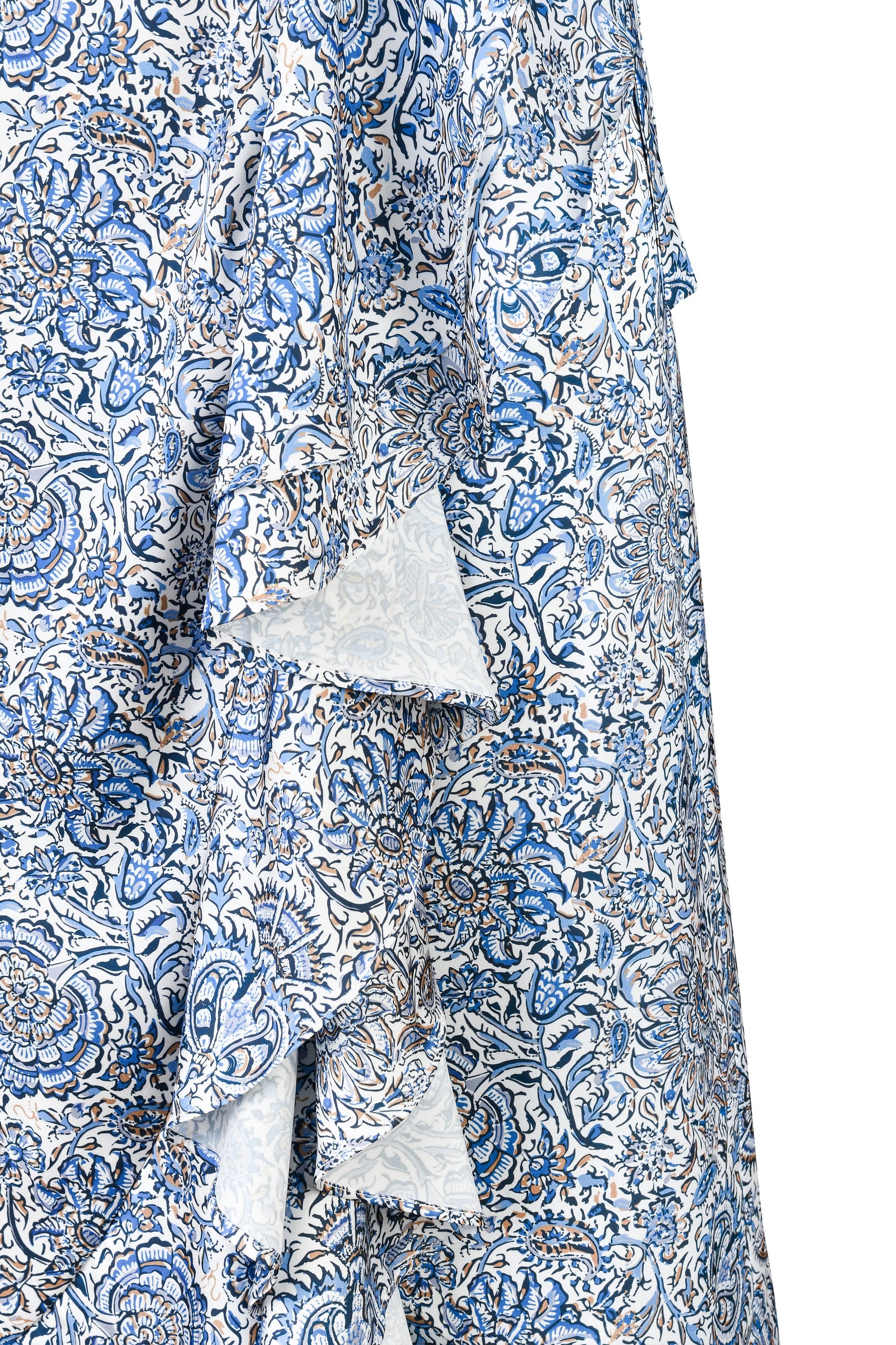 Golestan skirt - Printed Silk Blue Rosewater House