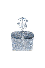 Hava Bustier - Printed Silk Blue Rosewater House