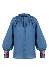 Pansy Blouse - Cobalt Blue Rosewater House 