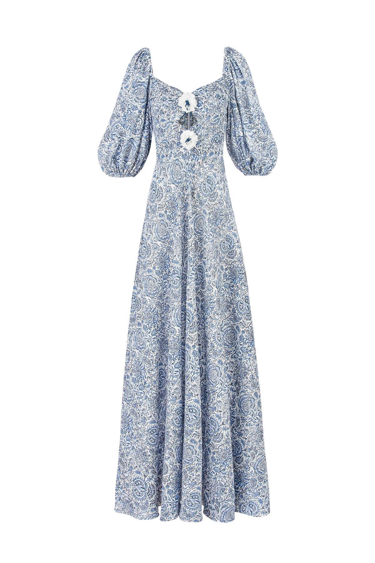 Rosa Dress - Printed Chiffon Blue Rosewater House