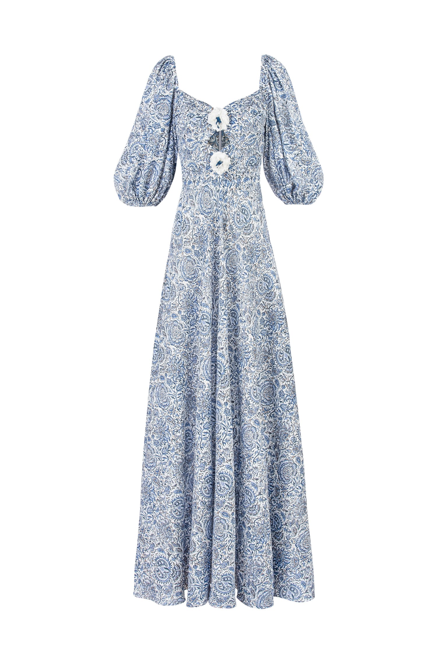 Rosa Dress - Printed Chiffon Blue Rosewater House