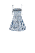 Sara Mini Dress - Printed Silk Blue Rosewater House