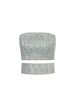 Termeh Jahan Top - Blue & Silver Paisley Tops - Bustier & Embroidered OVER THE MOON