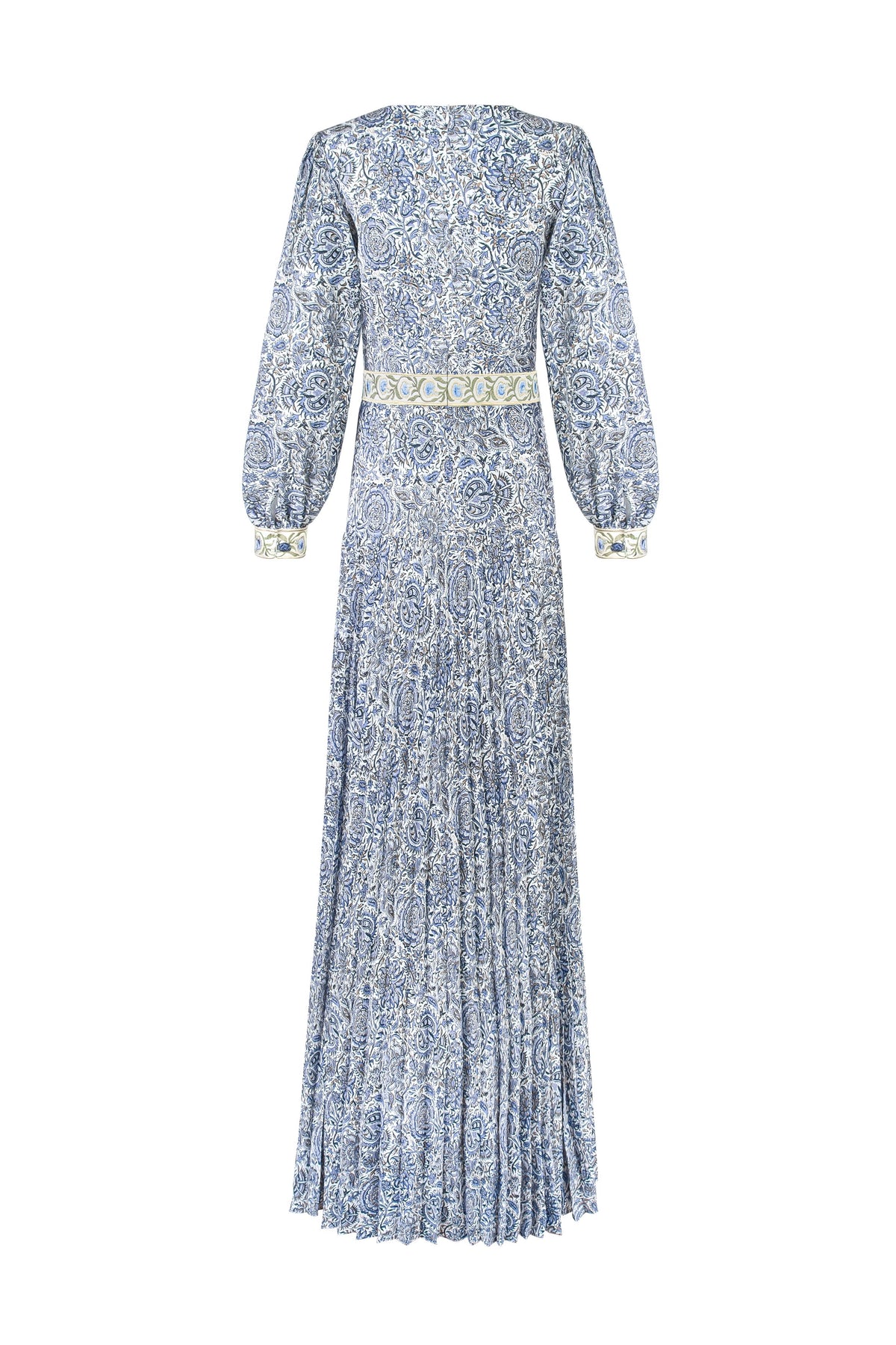 Tooba Maxi Dress - Printed Chiffon Blue Rosewater House