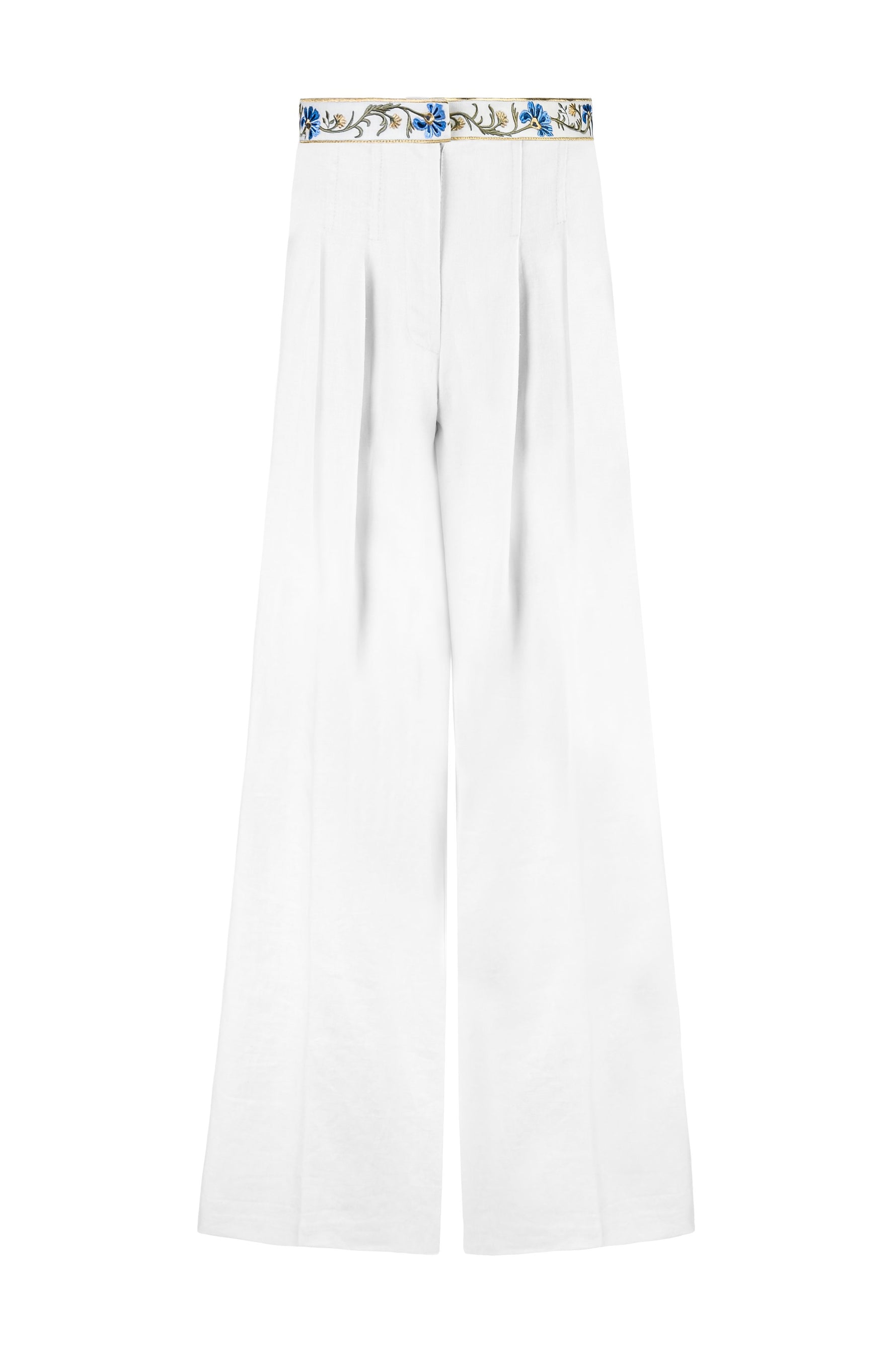 Ania Pants - Blue & White Bottoms - Pants Rosewater House