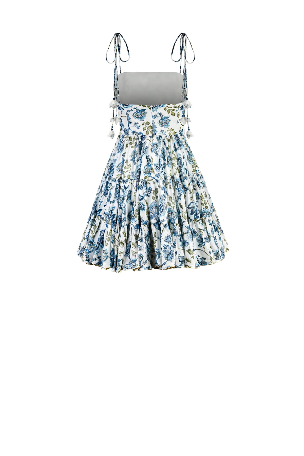 Sara Mini Dress - Golestan Printed Voile Blue & White Dresses - Mini Rosewater House
