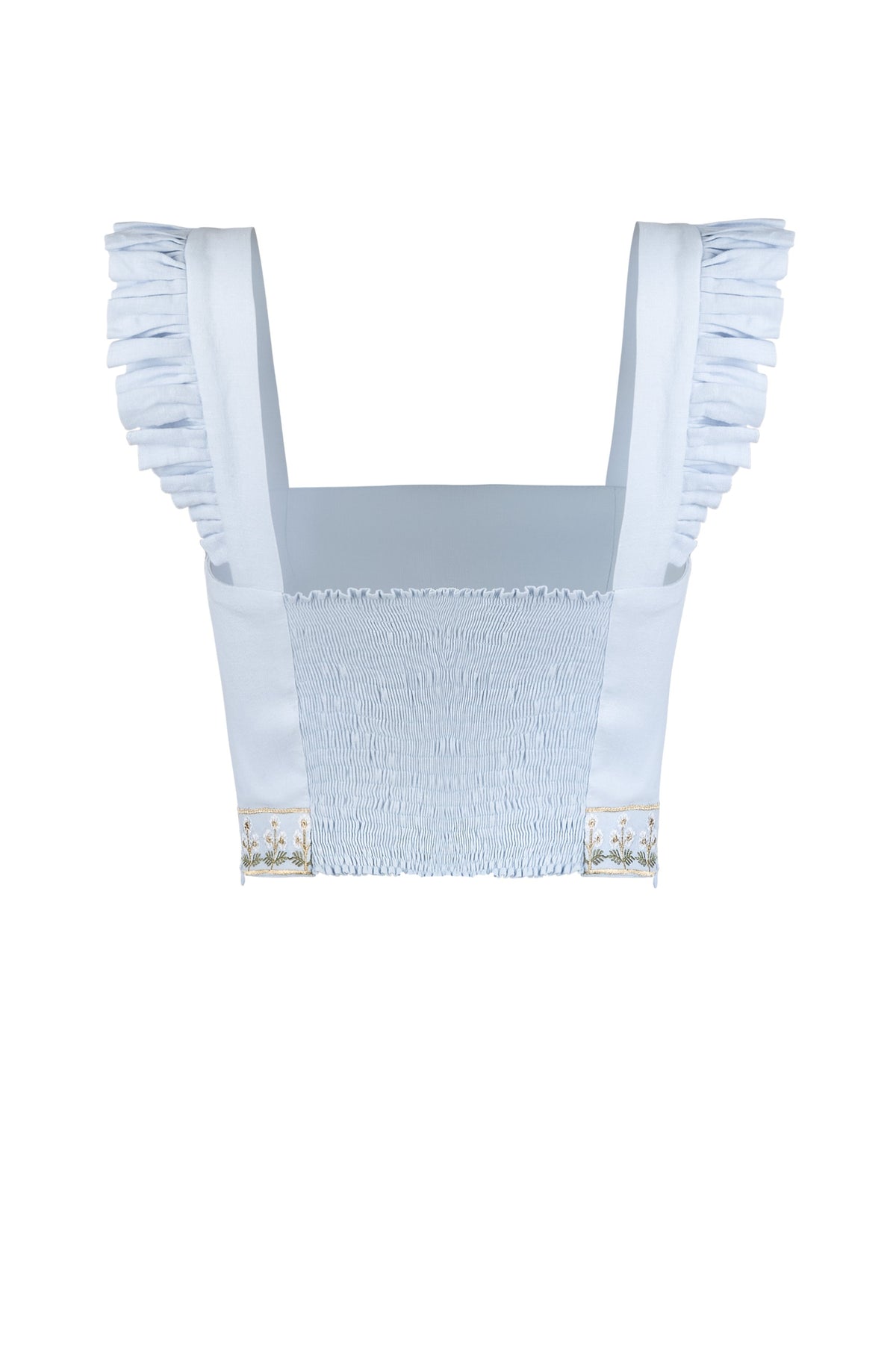 Yalda Ruffle Bustier - Naz Embroidery Tops - Bustier & Embroidered Rosewater House 