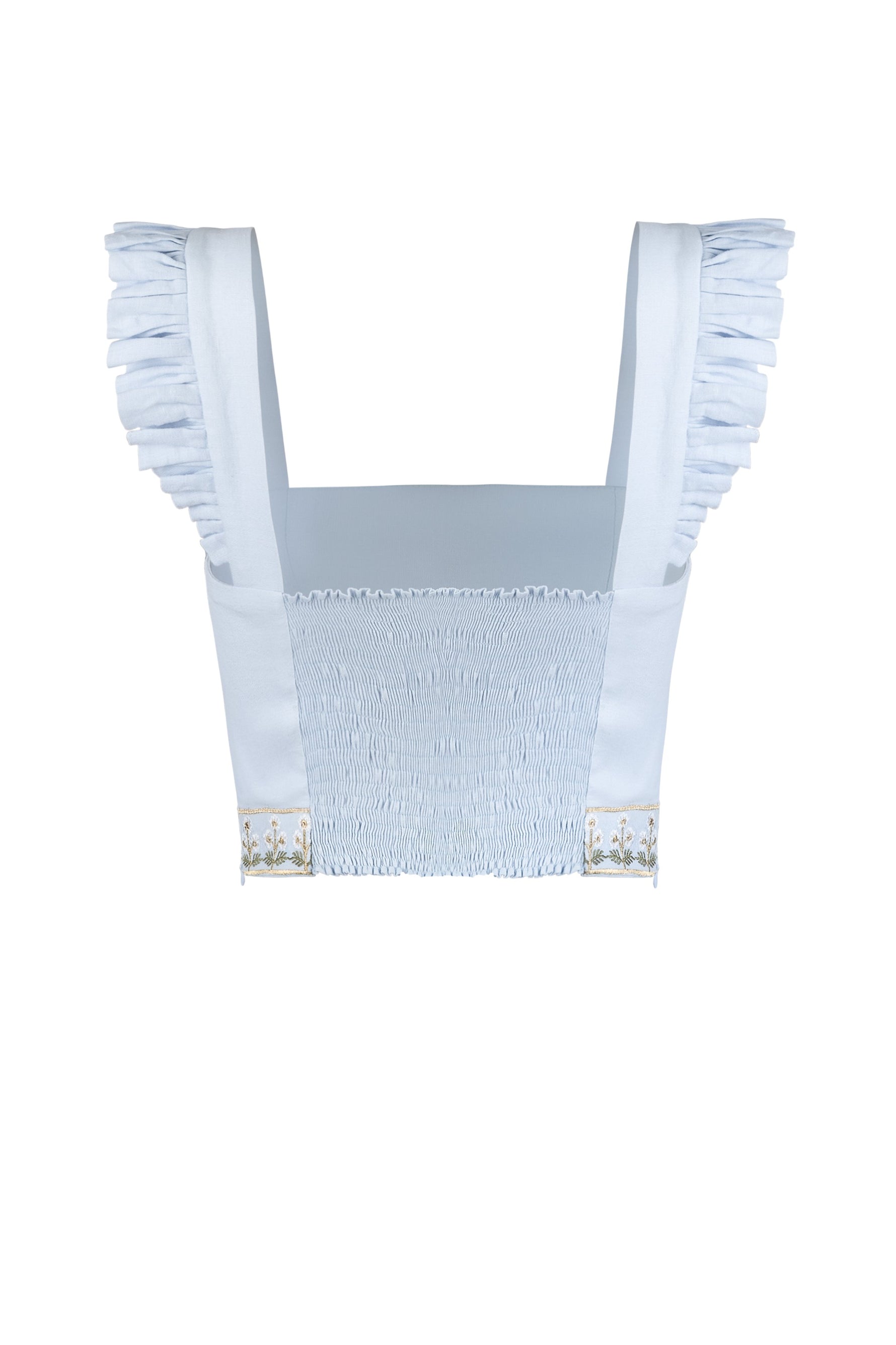 Yalda Ruffle Bustier - Naz Embroidery Tops - Bustier & Embroidered Rosewater House 