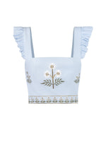 Yalda Ruffle Bustier - Naz Embroidery Tops - Bustier & Embroidered Rosewater House 
