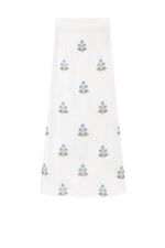 Yalda Skirt - Naz Embroidered Offwhite & Blue Bottoms - Skirts Rosewater House