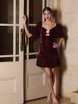 Rosa Mini Dress - Burgundy Dresses - Formal Rosewater House 