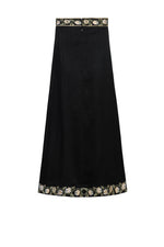 Gita Skirt - Golestan embroidery Creme & Black Bottoms - Skirts Rosewater House