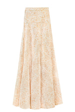 Baran Skirt - Printed Chiffon Creme Rosewater House