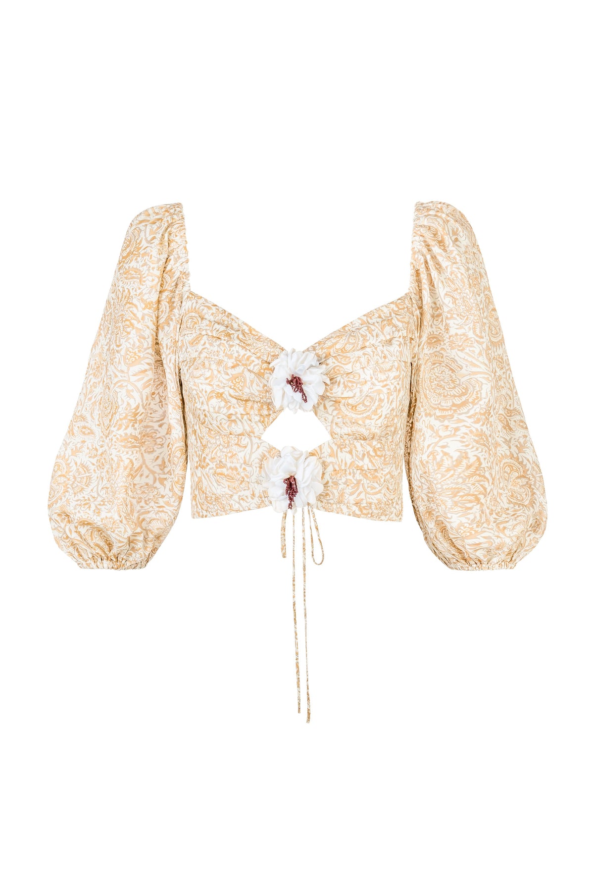 Rosa Top - Printed Chiffon Creme Rosewater House