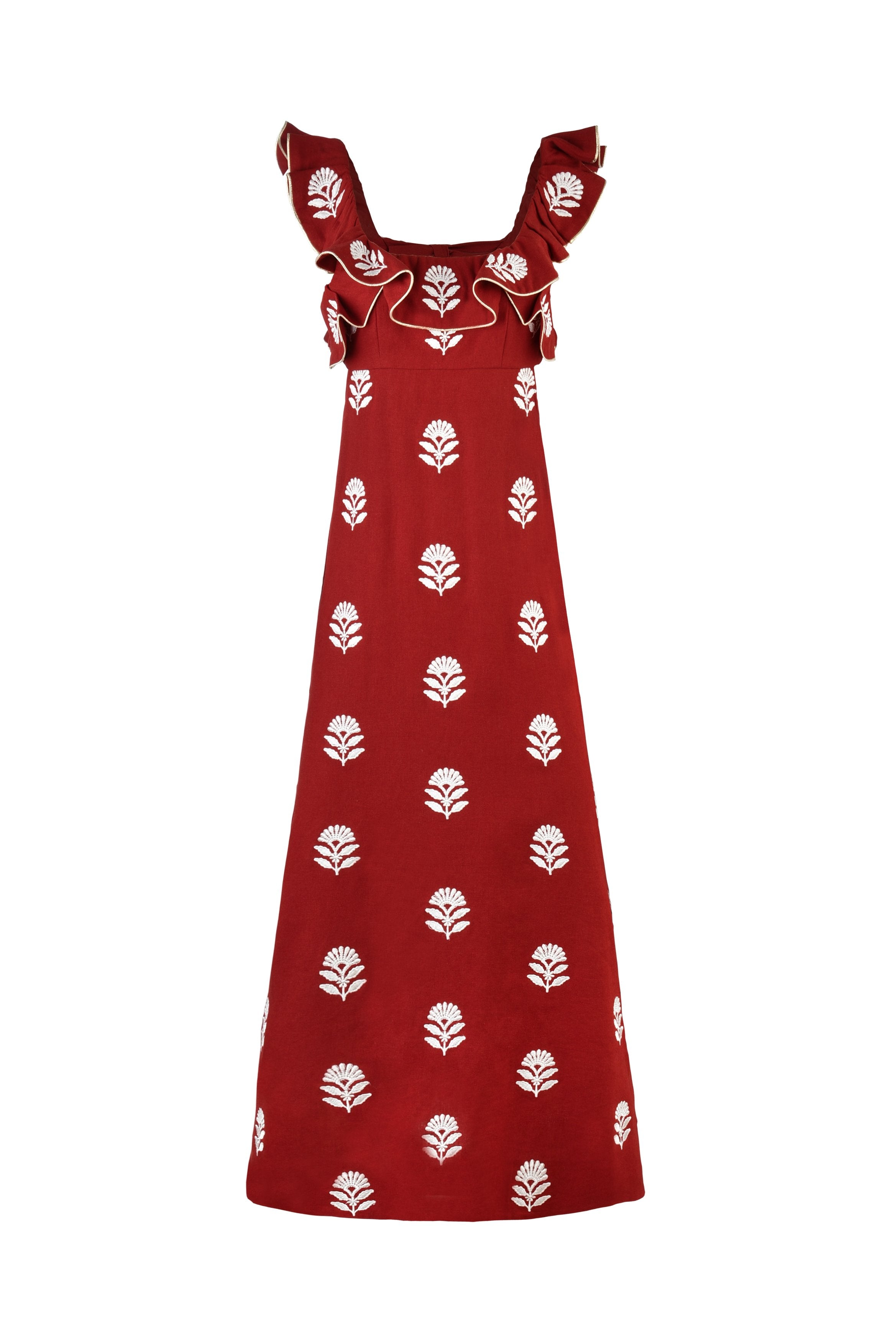 Malika Dress - Deep Red Rosewater House