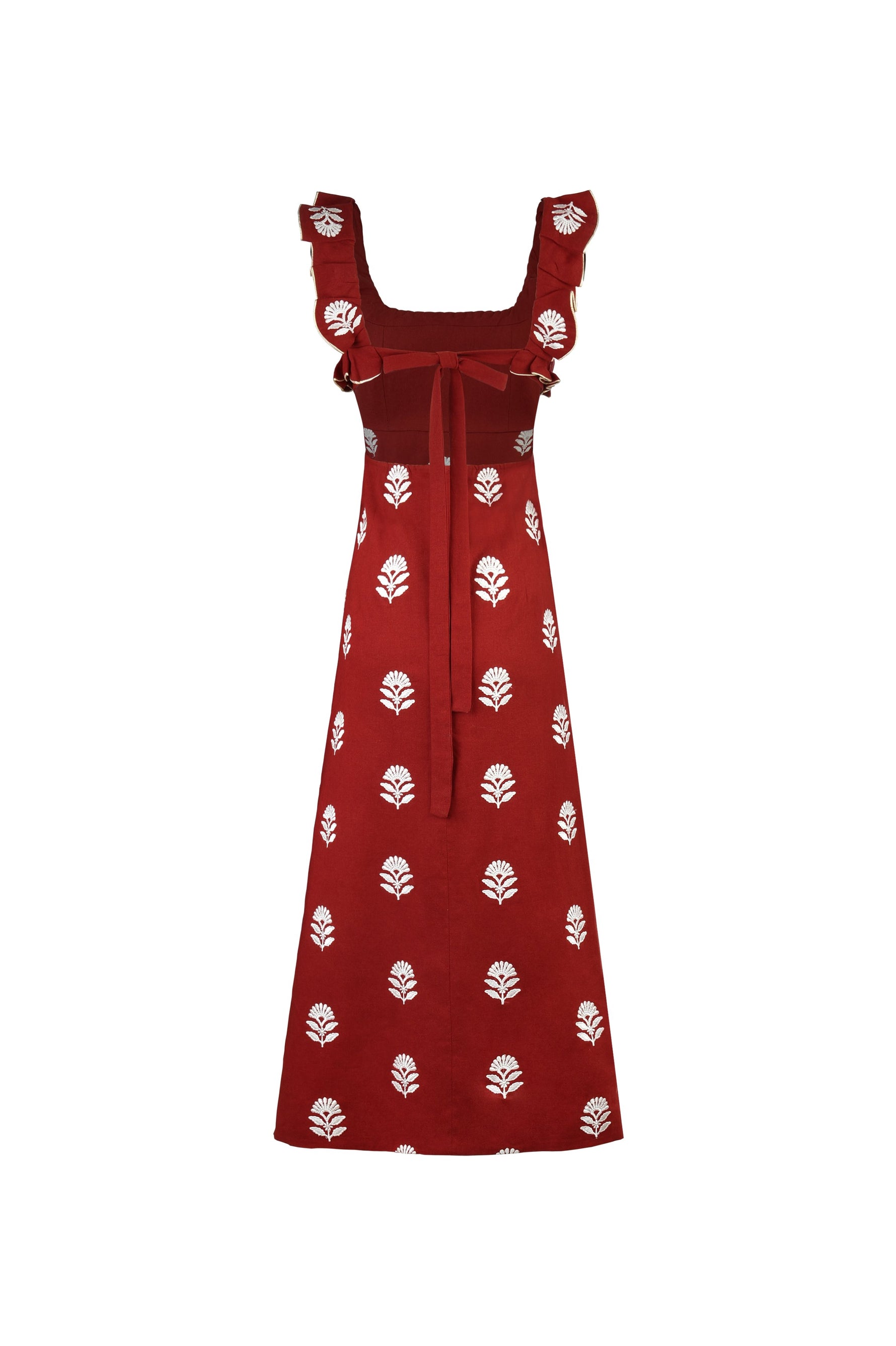 Malika Dress - Lotus Embroidery Dresses - Midi Rosewater House 
