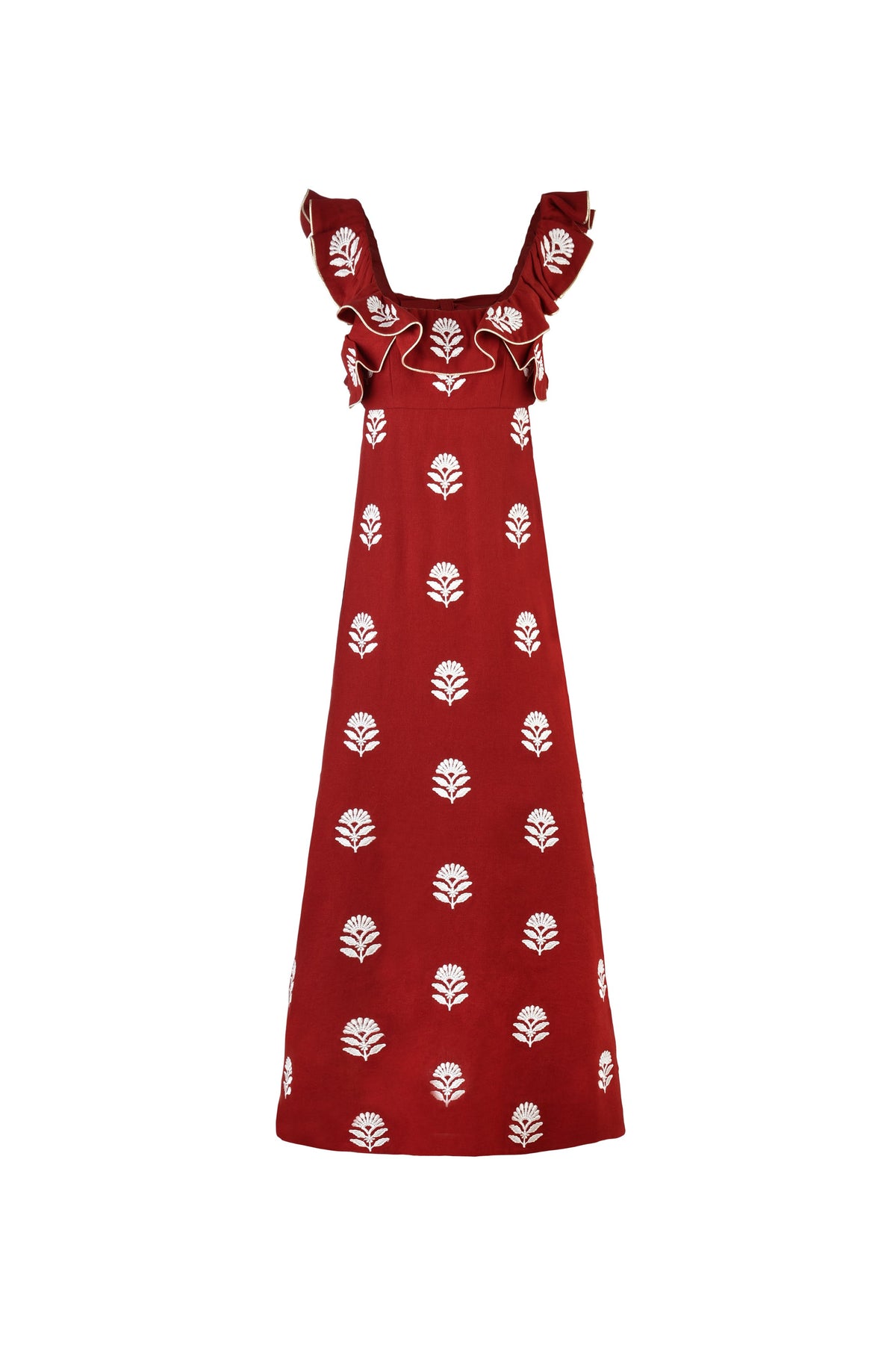 Malika Dress - Lotus Embroidery Dresses - Midi Rosewater House 