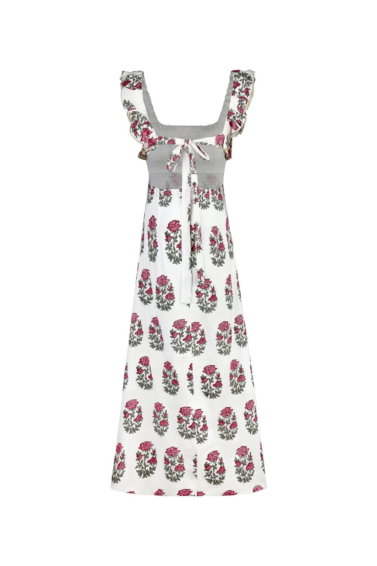 Malika Dress - Fiona Ghalamkar Pink & Offwhite Dresses - Midi Rosewater House
