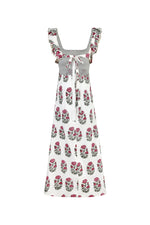 Malika Dress - Fiona Ghalamkar Pink & Offwhite Dresses - Midi Rosewater House