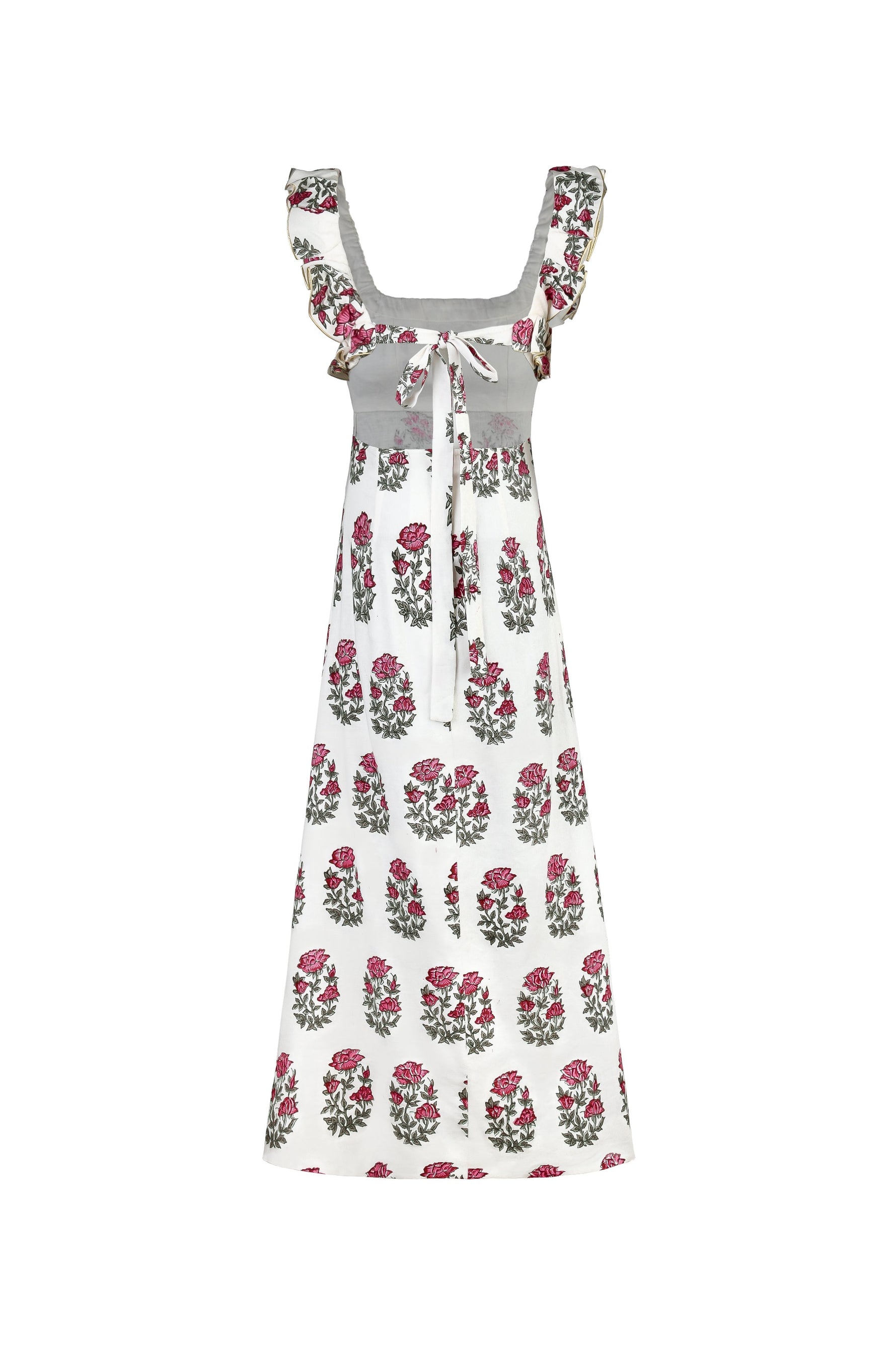 Malika Dress - Fiona Ghalamkar Pink & Offwhite Dresses - Midi Rosewater House