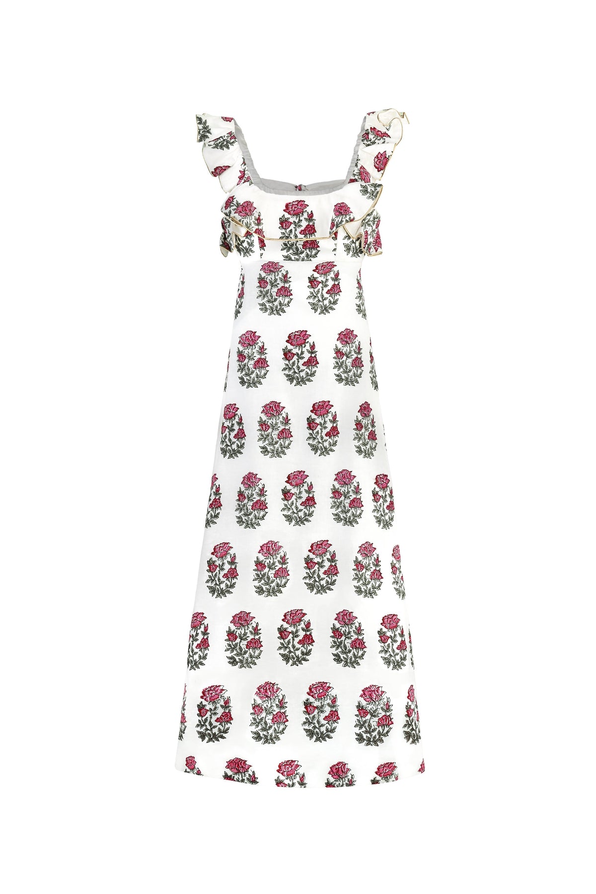 Malika Dress - Fiona Ghalamkar Pink & Offwhite Dresses - Midi Rosewater House