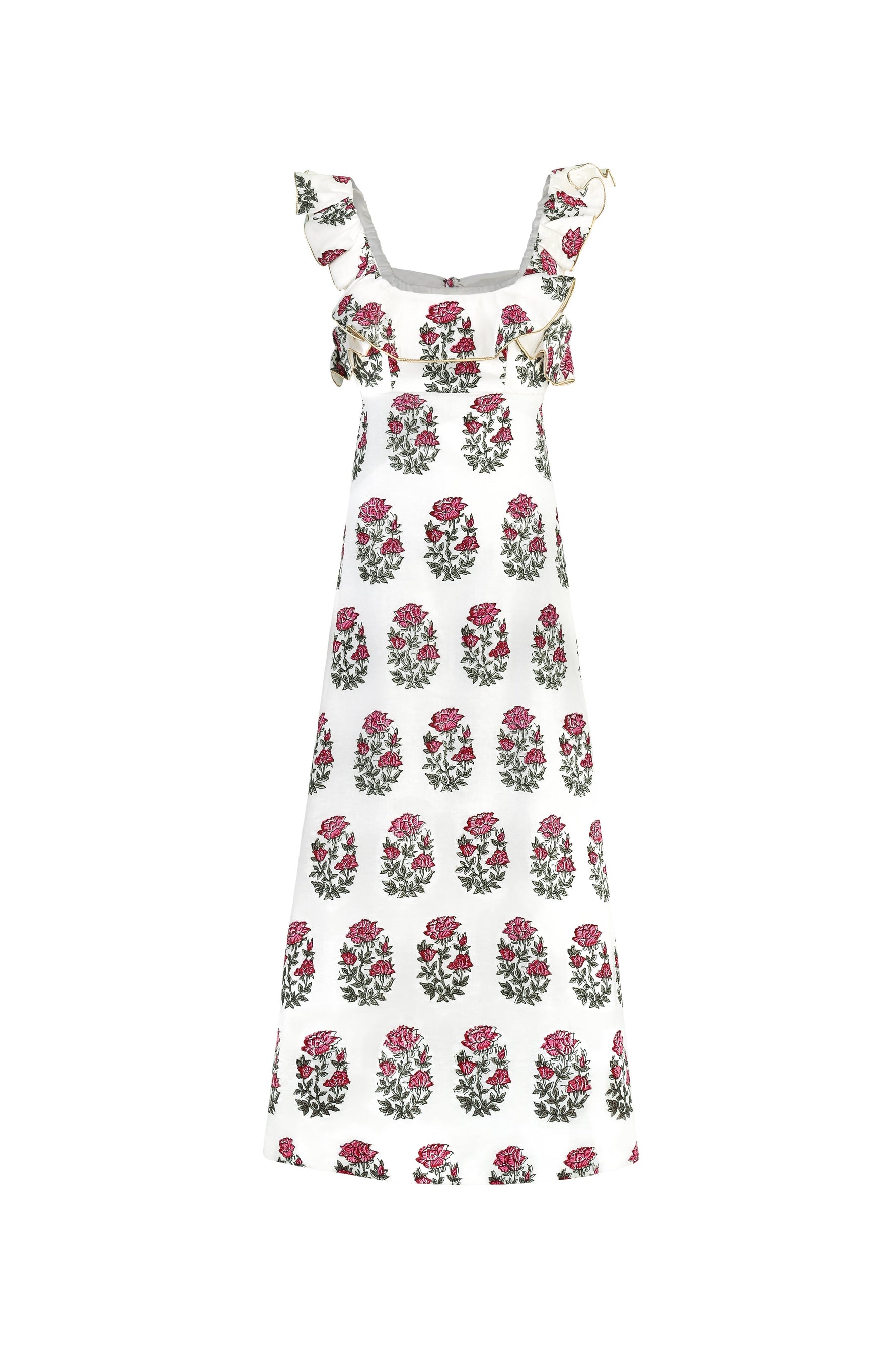 Malika Dress - Fiona Ghalamkar Pink & Offwhite Dresses - Midi Rosewater House