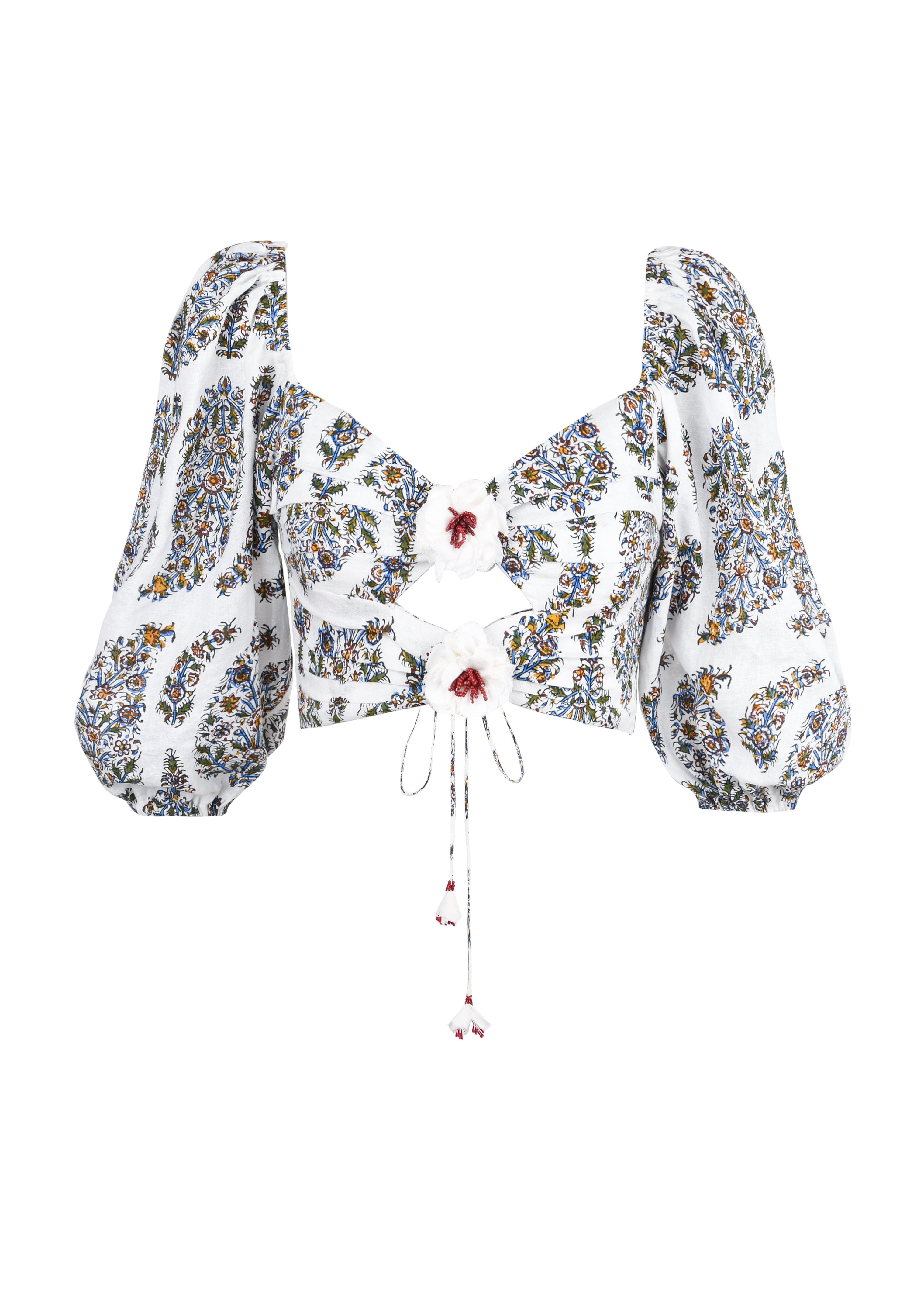 Rosa Cut-out Bustier - Paisley Ghalamkar Tops - Bustier & Embroidered Rosewater House