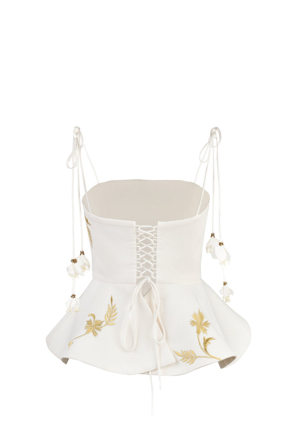 Lily Top - Ivory & Gold Rosewater House 