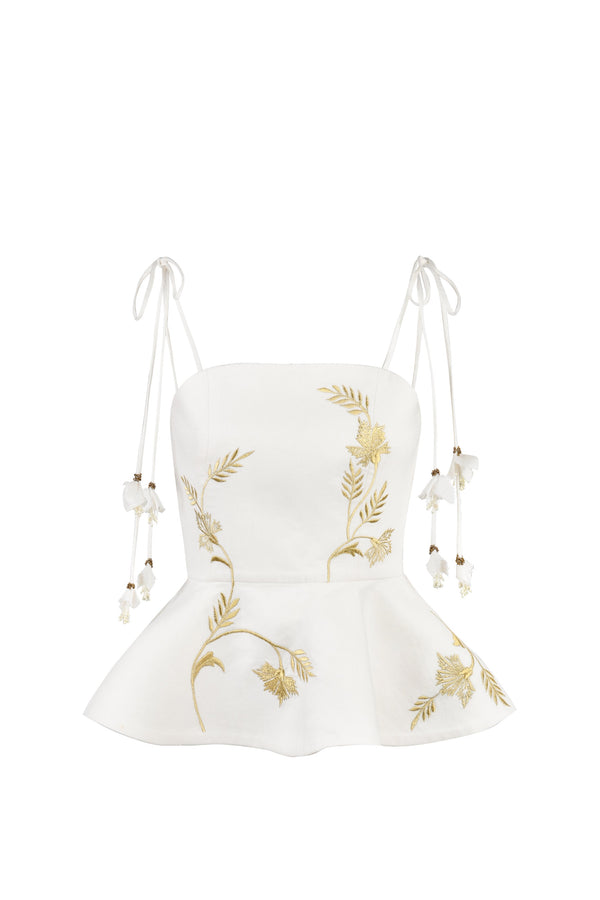 Lily Top - Ivory & Gold Rosewater House 