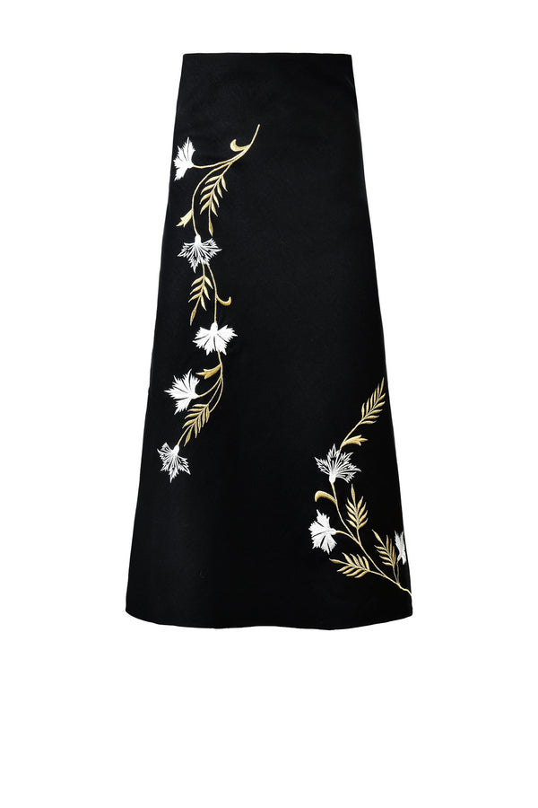 Lily Skirt - Black & Ivory & Gold Rosewater House 